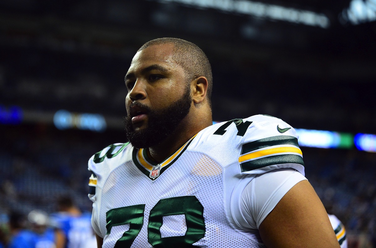 Green Bay Packers offensive lineman Derek Sherrod by Andrew Weber—USA TODAY Sports.