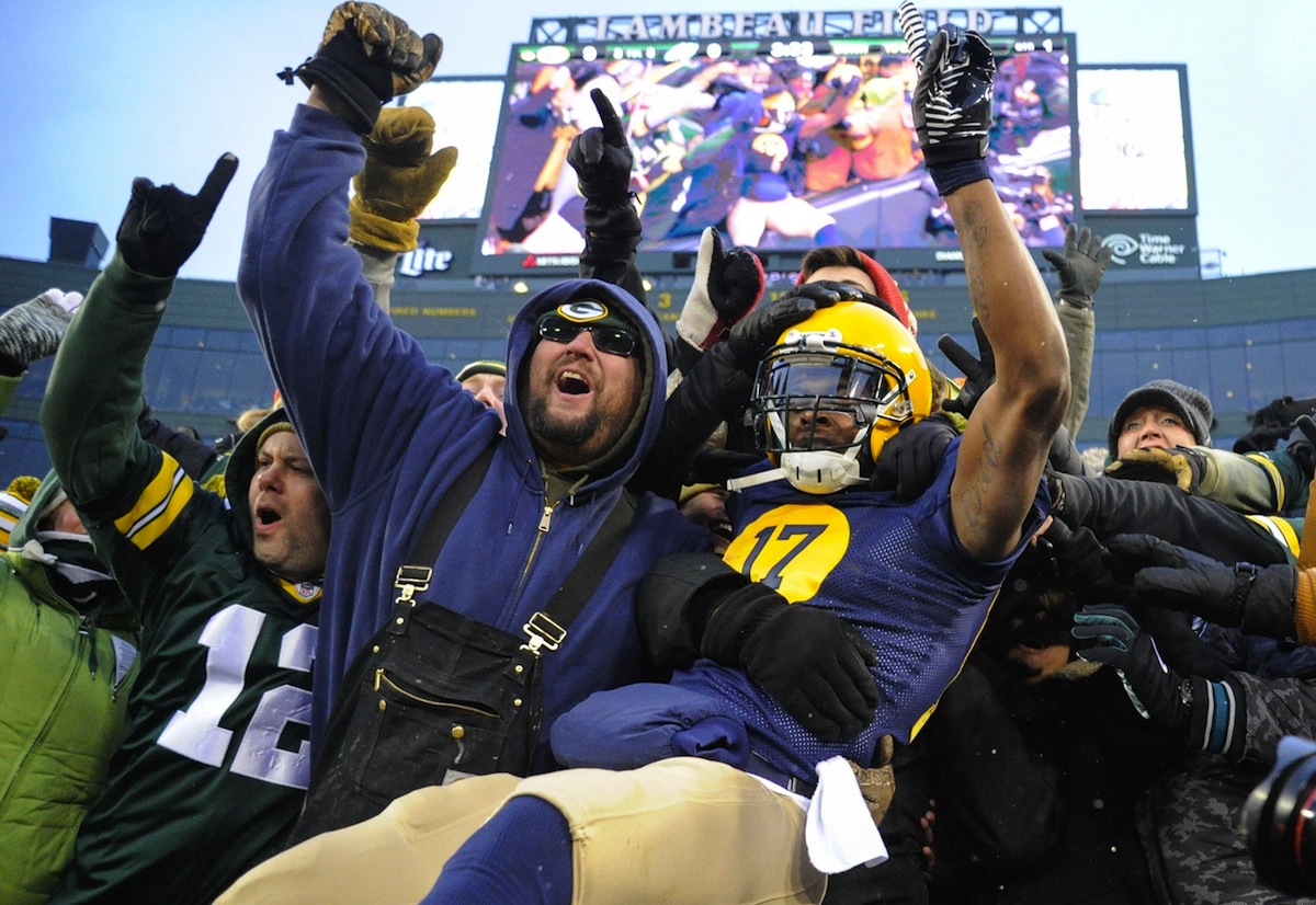 Green Bay Packers wide receiver Davante Adams by Benny Sieu—USA TODAY Sports.